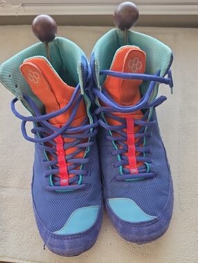Rudis Wrestling High-Tops in Purple, Teal & Orange Size 10